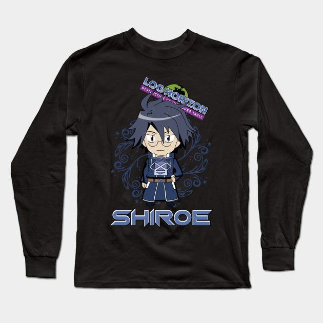 Log Horizon Chibi ute Shiroe Devil in Glasses Long Sleeve T-Shirt by oneskyoneland